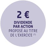 2 euro dividende par action proposé au titre de l'exercice 1