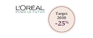 l'oreal-logo;target 2030: -25%