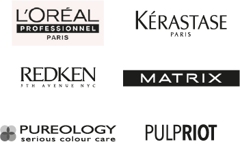 Logos : L’Oréal Professionnel Paris, Kérastase Paris, Redken, Matrix, Pureology, Pulpriot.