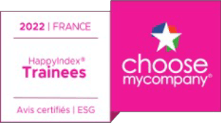 Logo : HappyIndex® Trainees 2022 France. choose mycompany.