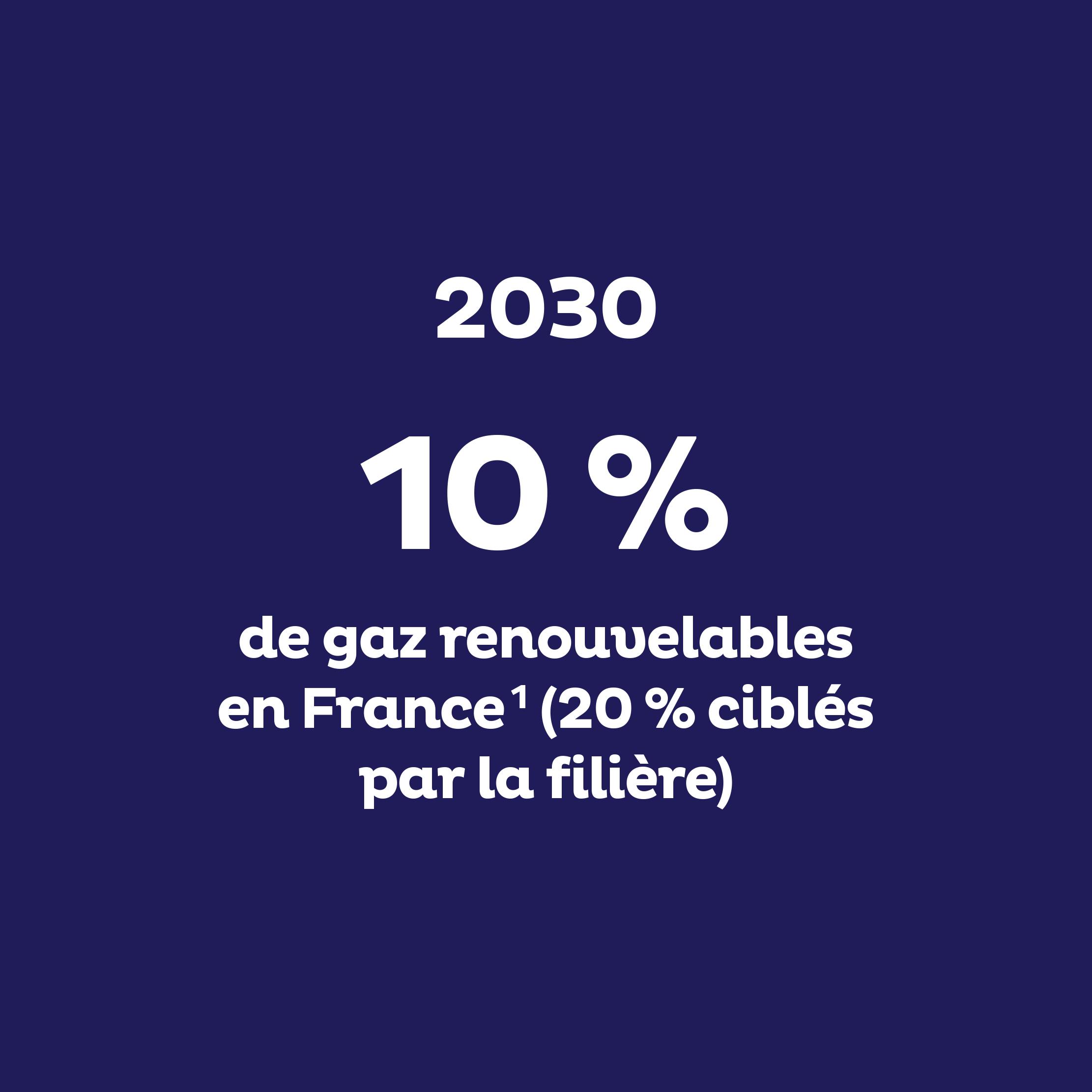 2030 : 10 % de gaz renouvelables en France   (20 % ciblés par la filière)