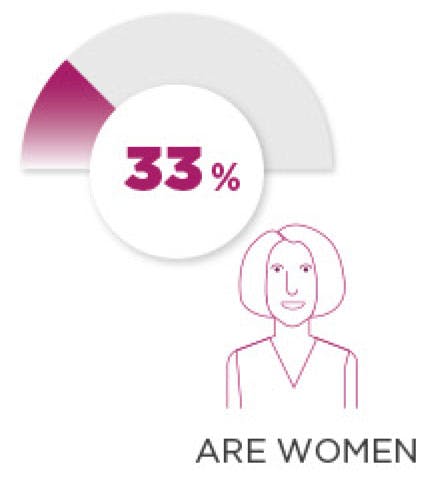 33% are women